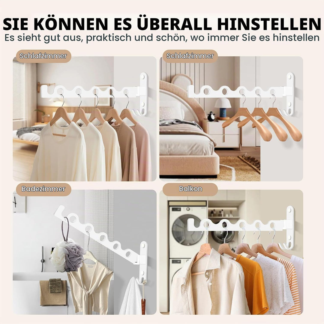 Kleiderhaken Klappbar, Wand Kleiderständer Klapphaken Wandhaken Balkon Kleiderhaken für Waschküche S
