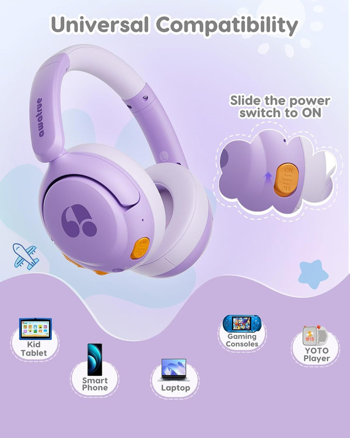 Bluetooth Kopfhörer Kinder, 85dBA Sicheres Volumen, Bluetooth 5.4, BPA Frei/CPC Zertifiziert, 75 Std
