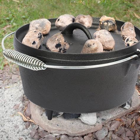 ESTEXO Dutch Oven Feuertopf Set Gusseisen Topf Schmortopf BBQ Grillen Bräter 3,60 L