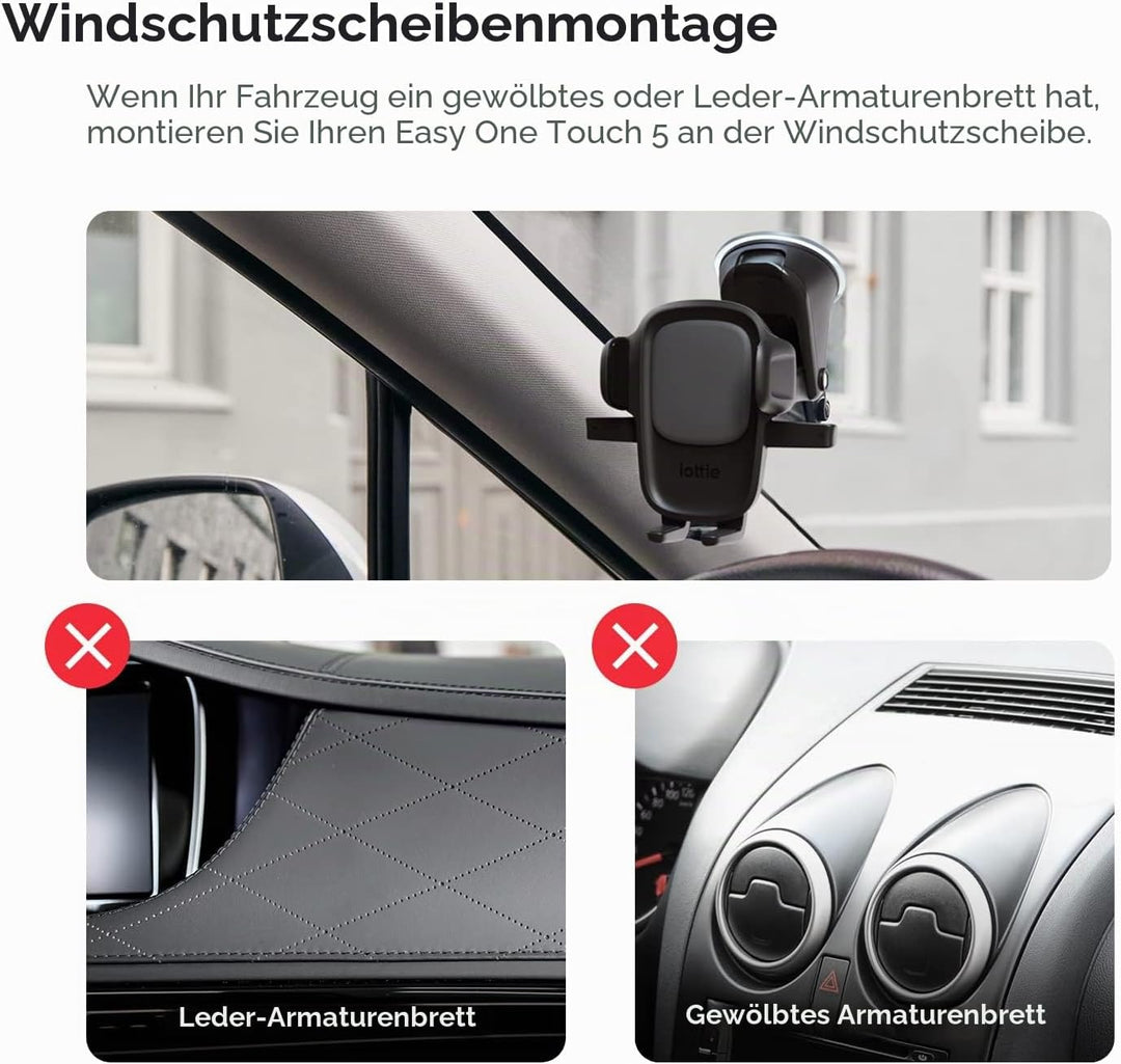 iOttie Handyhalterung Auto 2023 Easy One Touch Upgrade Super Stabil Saugnapf &amp; Lüftung 100% Sicher U