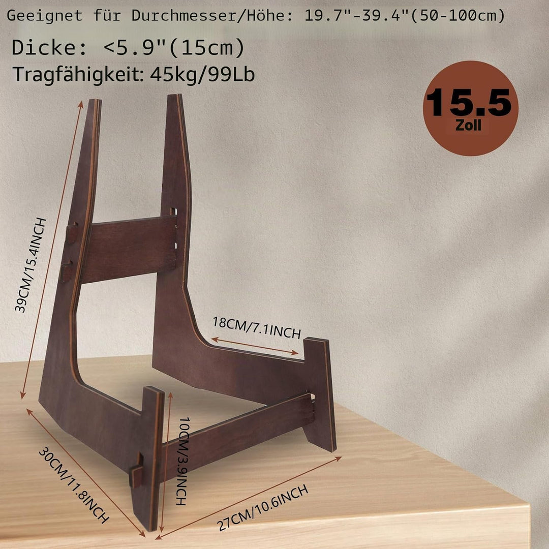 1 Pack 15,5 Zoll Plattenständer für die Anzeige, Holzständer für die Anzeige, Dekorative Bilderrahme