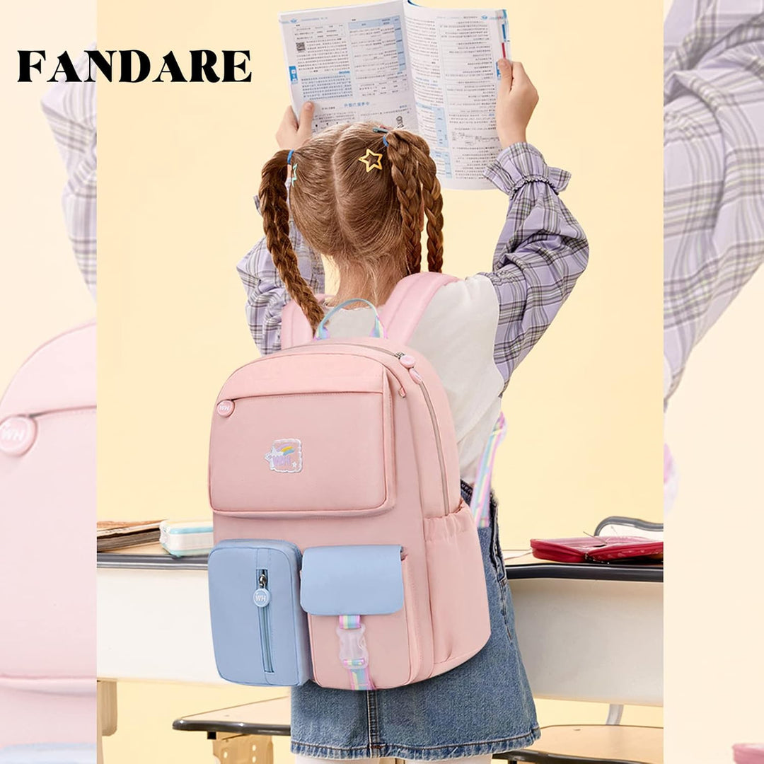 FANDARE Kinderrucksack Schulranzen Schultaschen Jungen Mädchen Schulrucksack Kinder Schultasche für