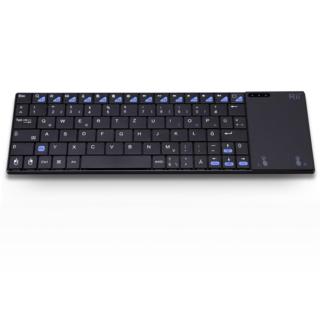Rii 2.4G Kabellose Tastatur mit Touchpad, Wireless Keyboard, Deutsche QWERTZ-Layout, Tastatur Kabell