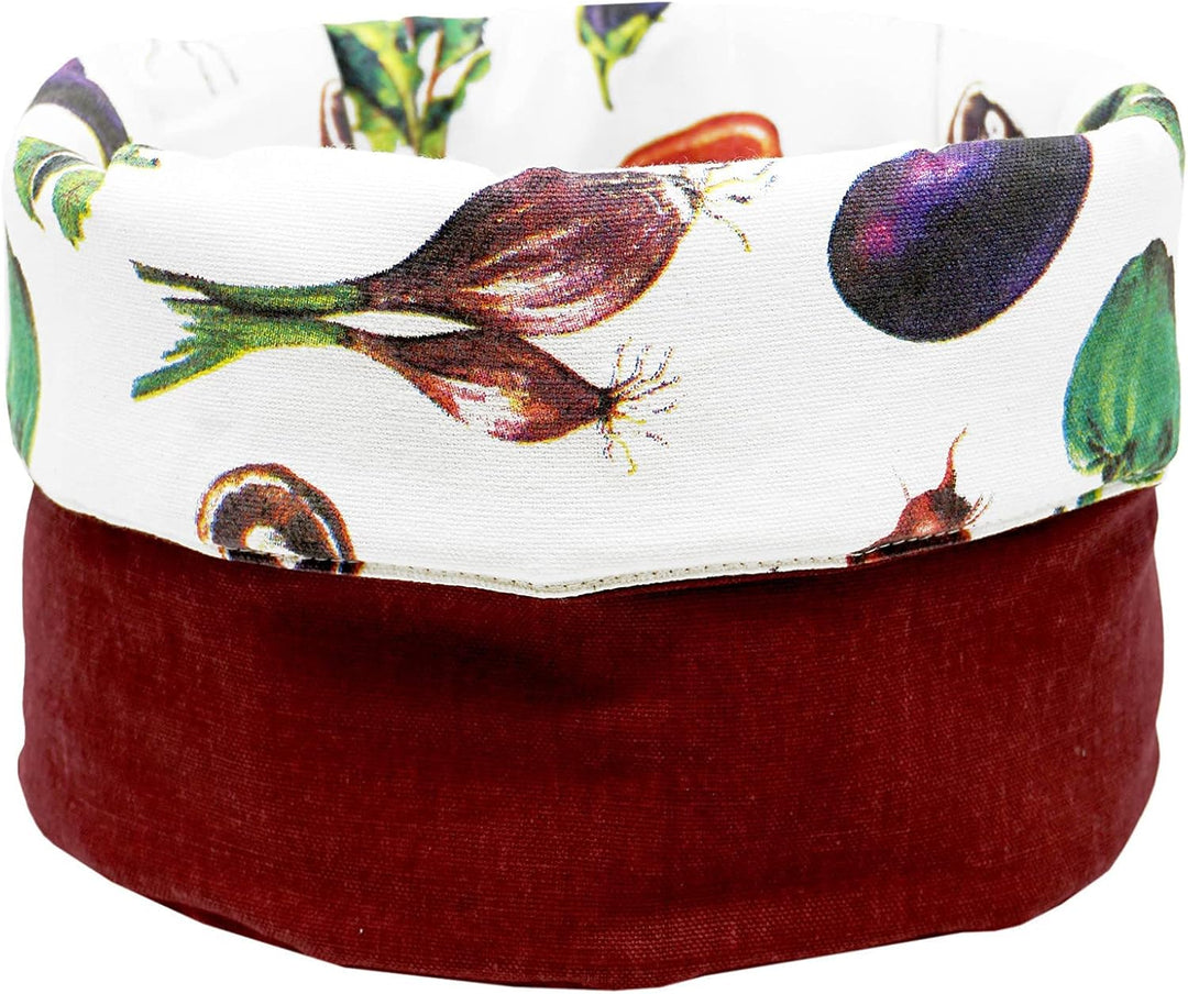 Lashuma Füllkorb modern Ø 22 cm Höhe: 13 cm, Brotkorb bunt Gemüse, Frühstückskorb rund, Gemüse