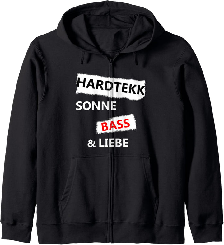 Hardtekk Sonne Bass & Liebe - Rave Raver Festival Hardtekk Kapuzenjacke