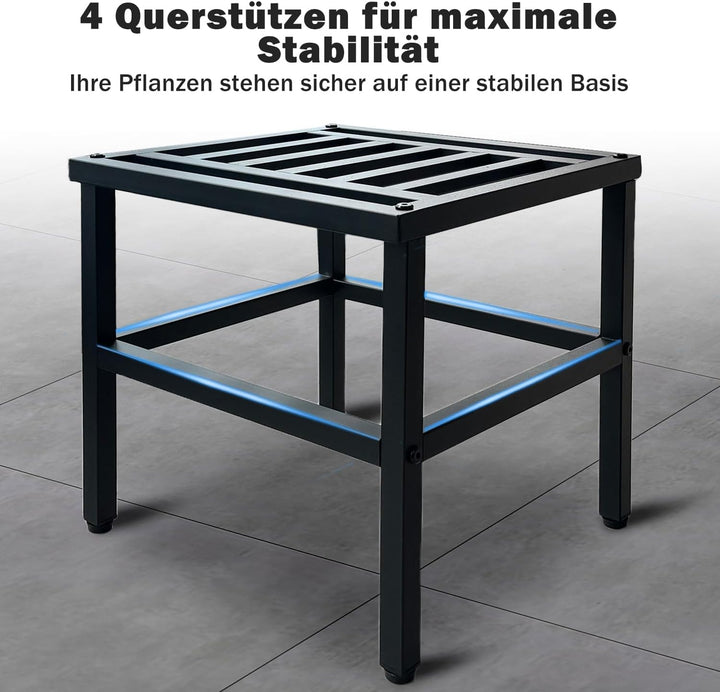 Metall Pflanzenständer Outdoor,33cm Schwarz Schwerlast Blumenständer Blumenhocker für drinnen und dr