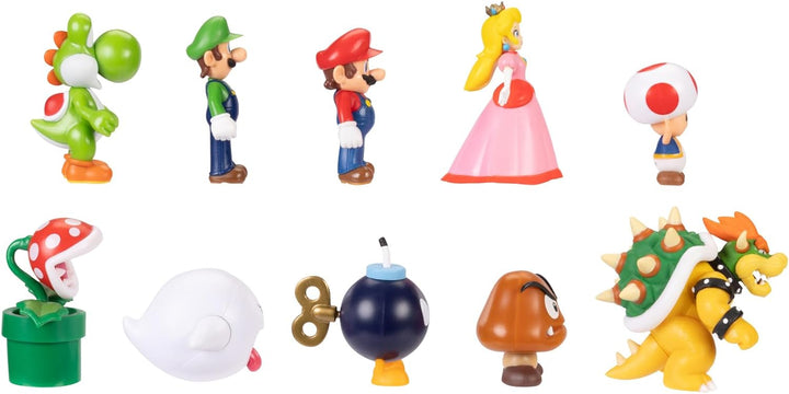Super Mario Nintendo Figuren 10er Set Freunde und Feinde, 6,5 cm