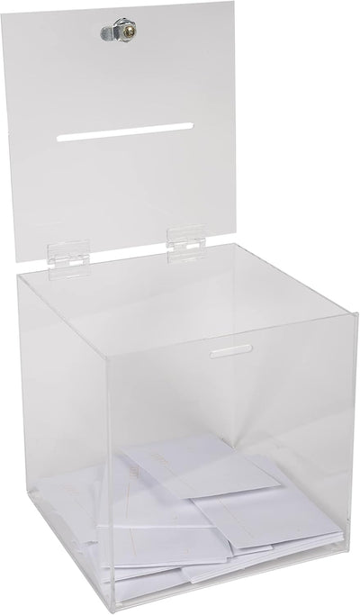 Exacompta 89058D Losbox/Einwurfbox 21cm, glasklar und robust, 1 Stück Ohne Schloss, Ohne Schloss