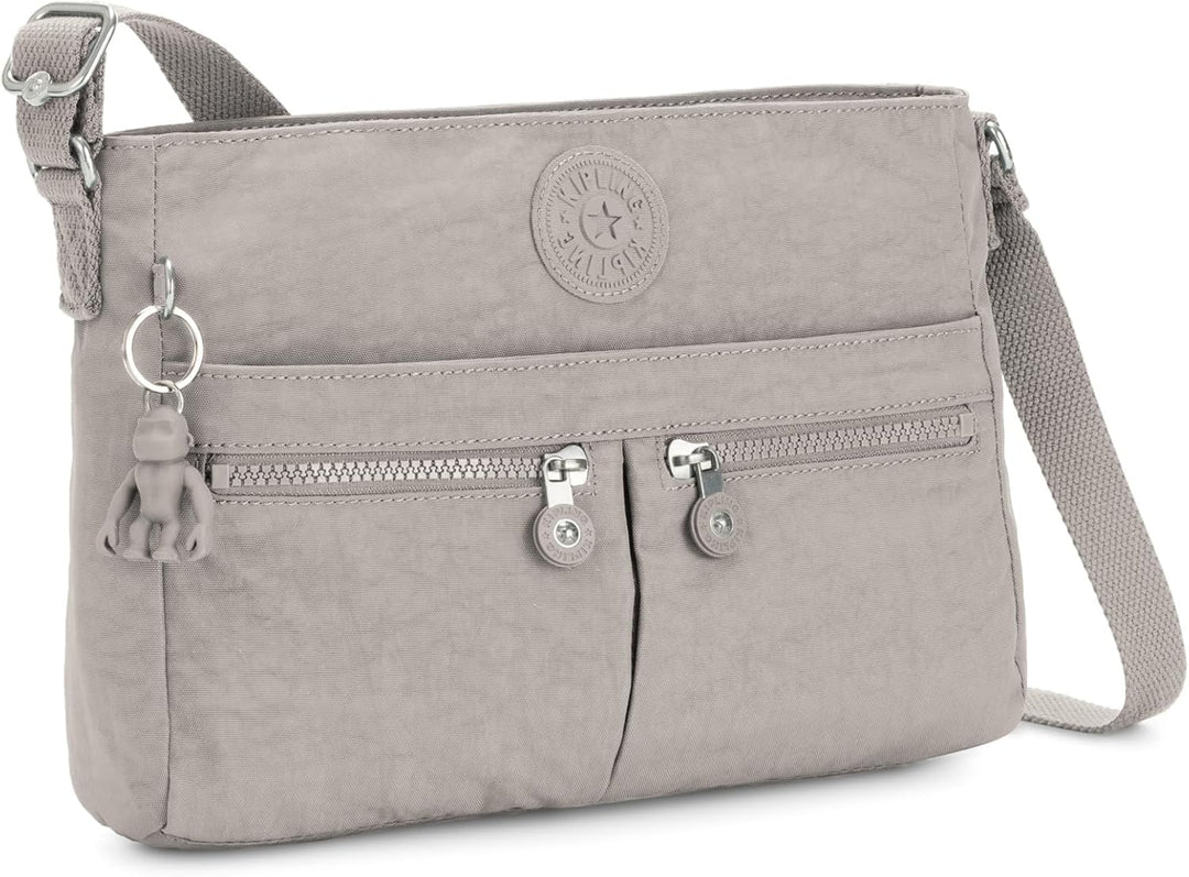 Kipling Damen New Angie Umhängetasche, M Grau Gris, Grau Gris