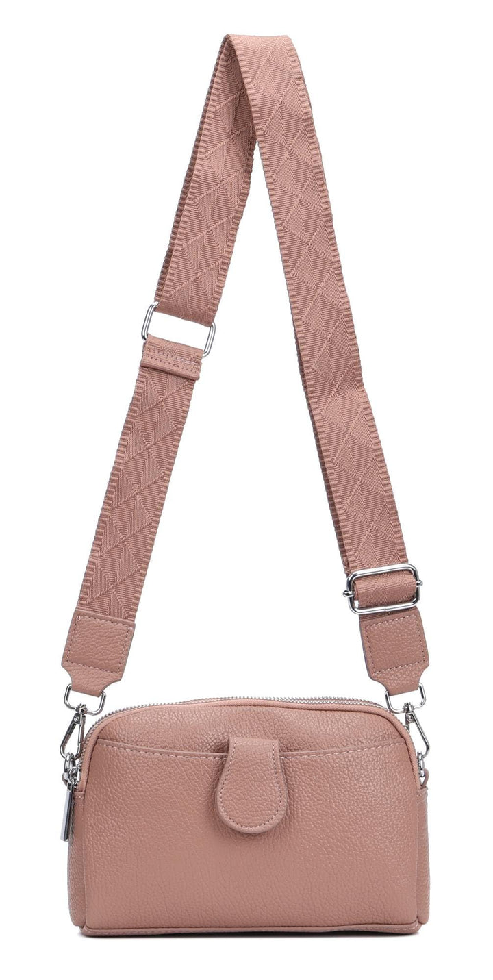 ITALYSHOP24 OBC Damen Tasche Crossbody Umhängetasche Bodybag Schultertasche Metallic Handytasche Cro