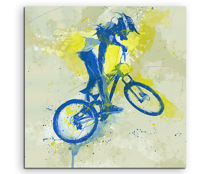 Paul Sinus Art MTB 60x60cm SPORTBILDER Splash Art Wandbild Aquarell Art