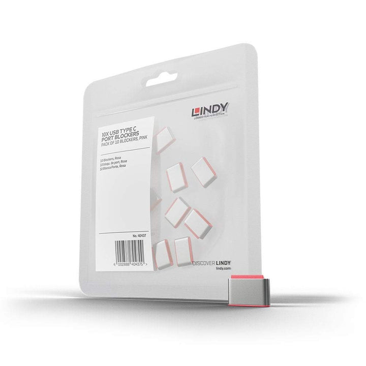LINDY 40437 USB Typ C Port Schloss, pink, 10 Stück 4291 Jahre vor Ort Garantie weiss, 4291 Jahre vor