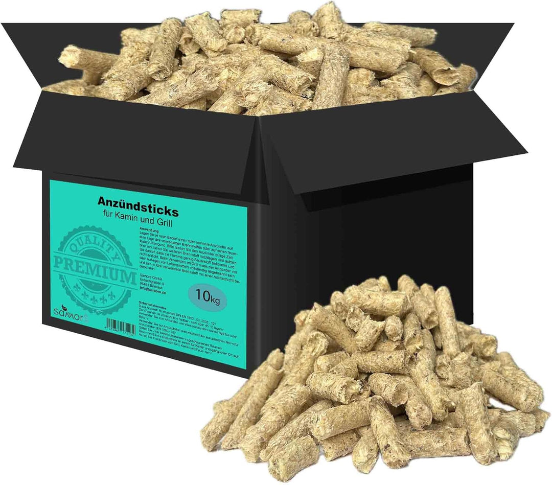 Samore 10 kg Anzünder Anzündsticks Feuersticks Ideal für für Grill/Kamin/Ofen - Anzündbrikettsticks