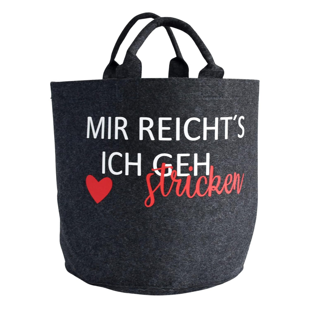 Strickkorb aus Filz | Aufbewahrung für Wolle und Garn | Utensilo zum Stricken oder Häkeln | Geschenk