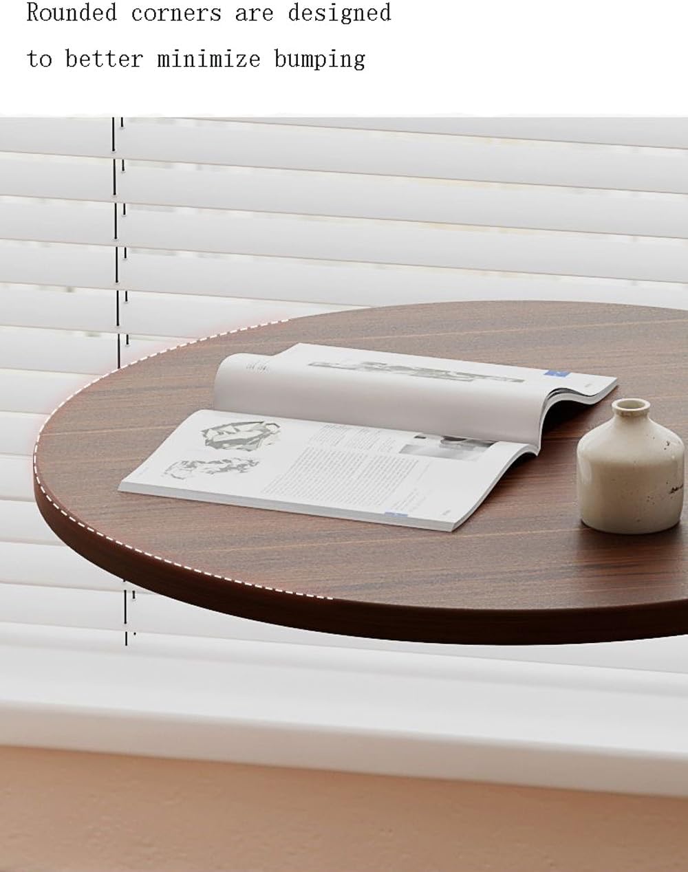 ZOYIZEN Beistelltisch Holz, Couchtisch Holz, Couchtisch Rund, Kleiner Beistelltisch C Form, Tischpla