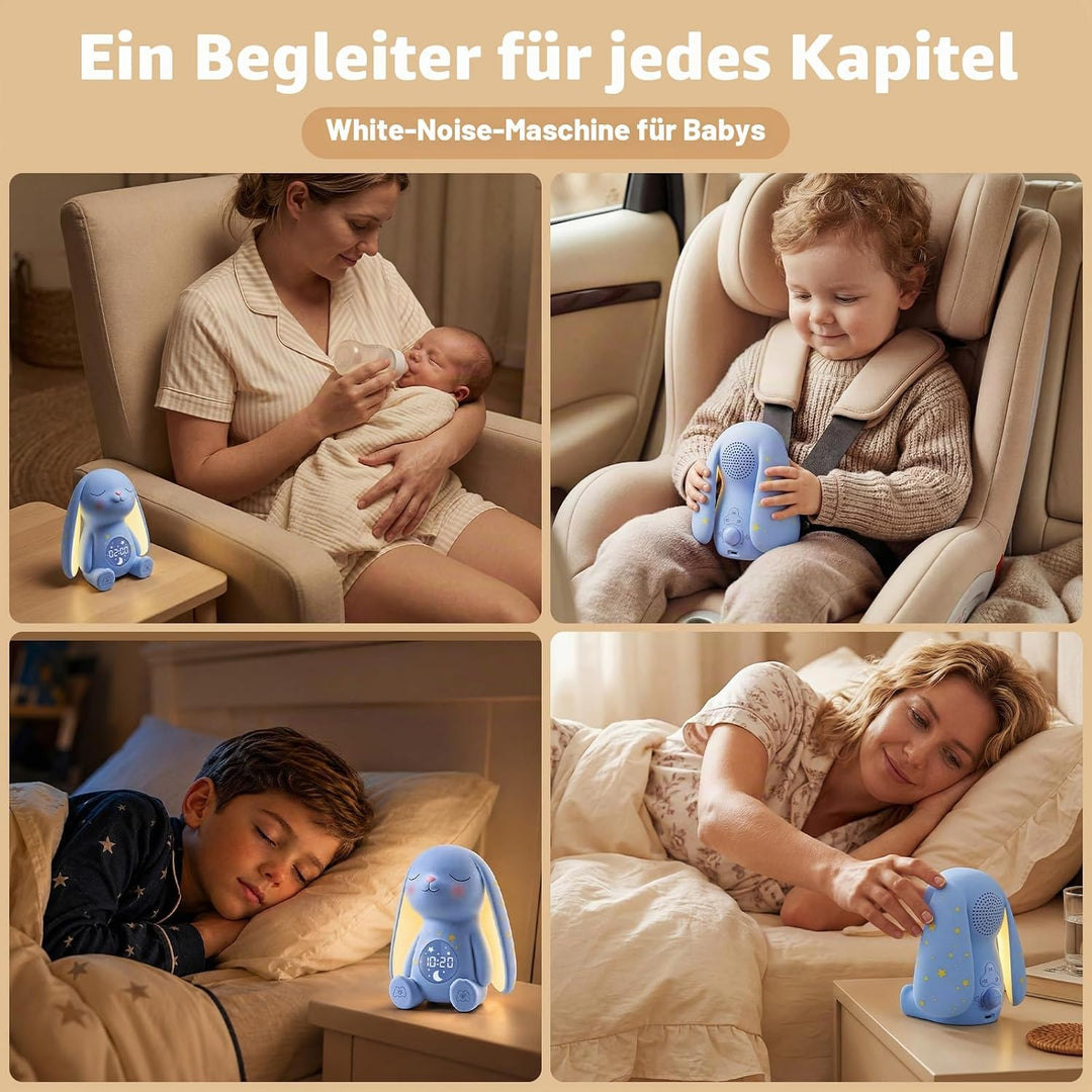 MeWaii White Noise Machine Baby mit Weinen-Erkennung &amp; Wecker, 100 Weisses Rauschen, 22 Stunden Akku