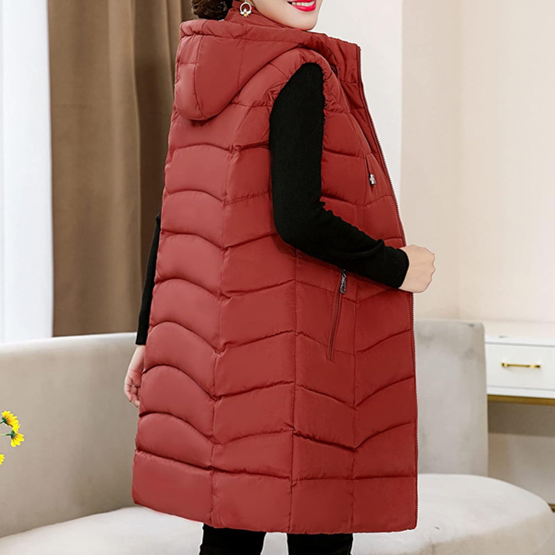 Guotobe Damen Weste Warm Trachtenweste Winterweste Herbst Winter mit Reissverschluss Daunenweste Ärm