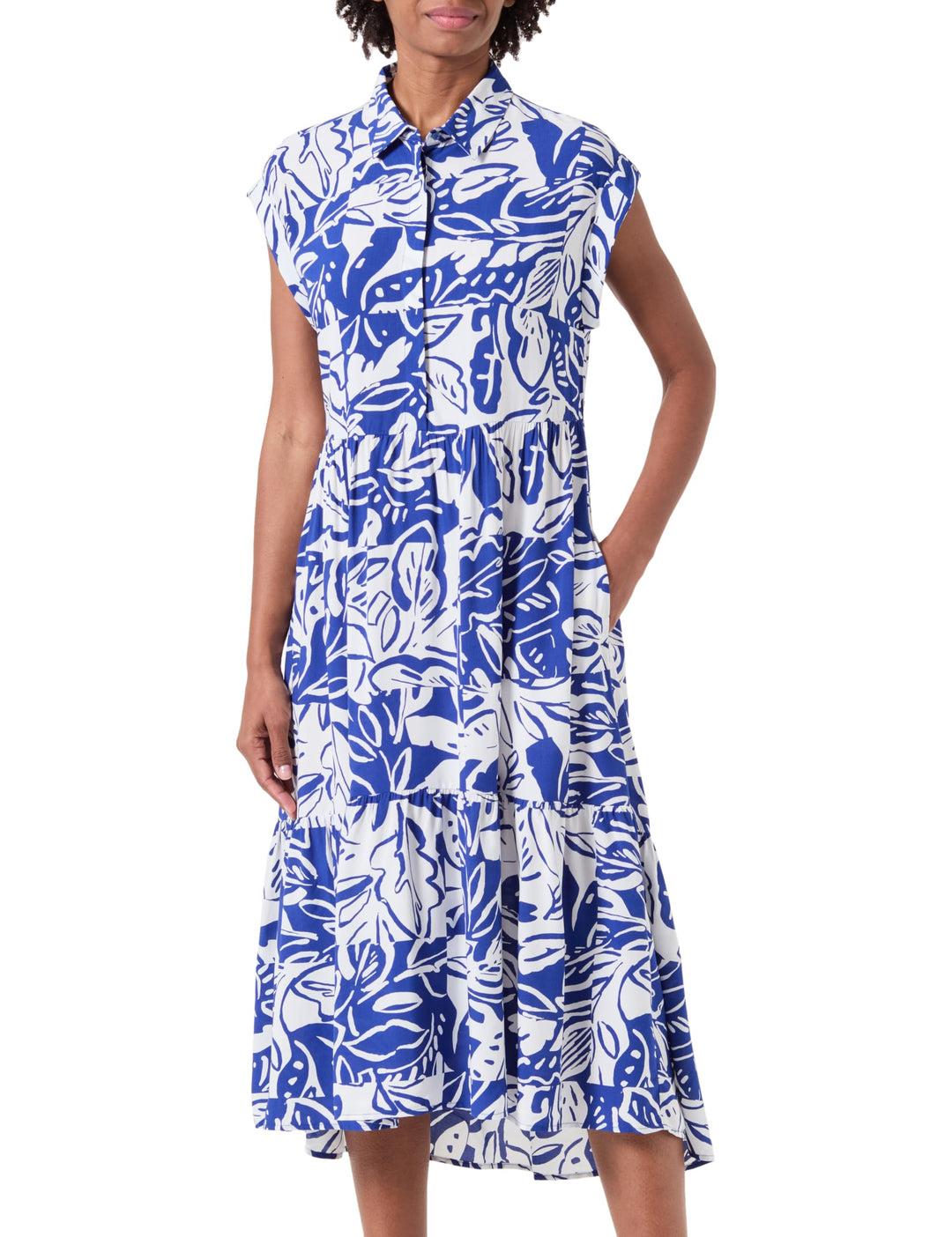 s.Oliver Damen Kleid lang 36 Blau, 36 Blau