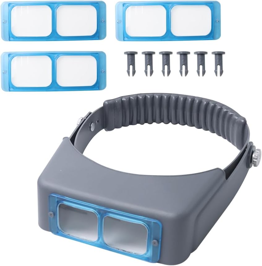 Sarini Professional Headband Magnifier with Double Lens Jewelry Loupe,Binocular Magnifier for Repair