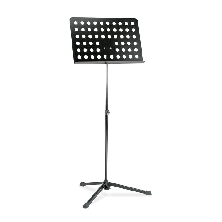 K&amp;M 12179 Orchesternotenpult Schwarz – klappbarer Notenständer von 61-108 cm ausziehbar – gelochte N