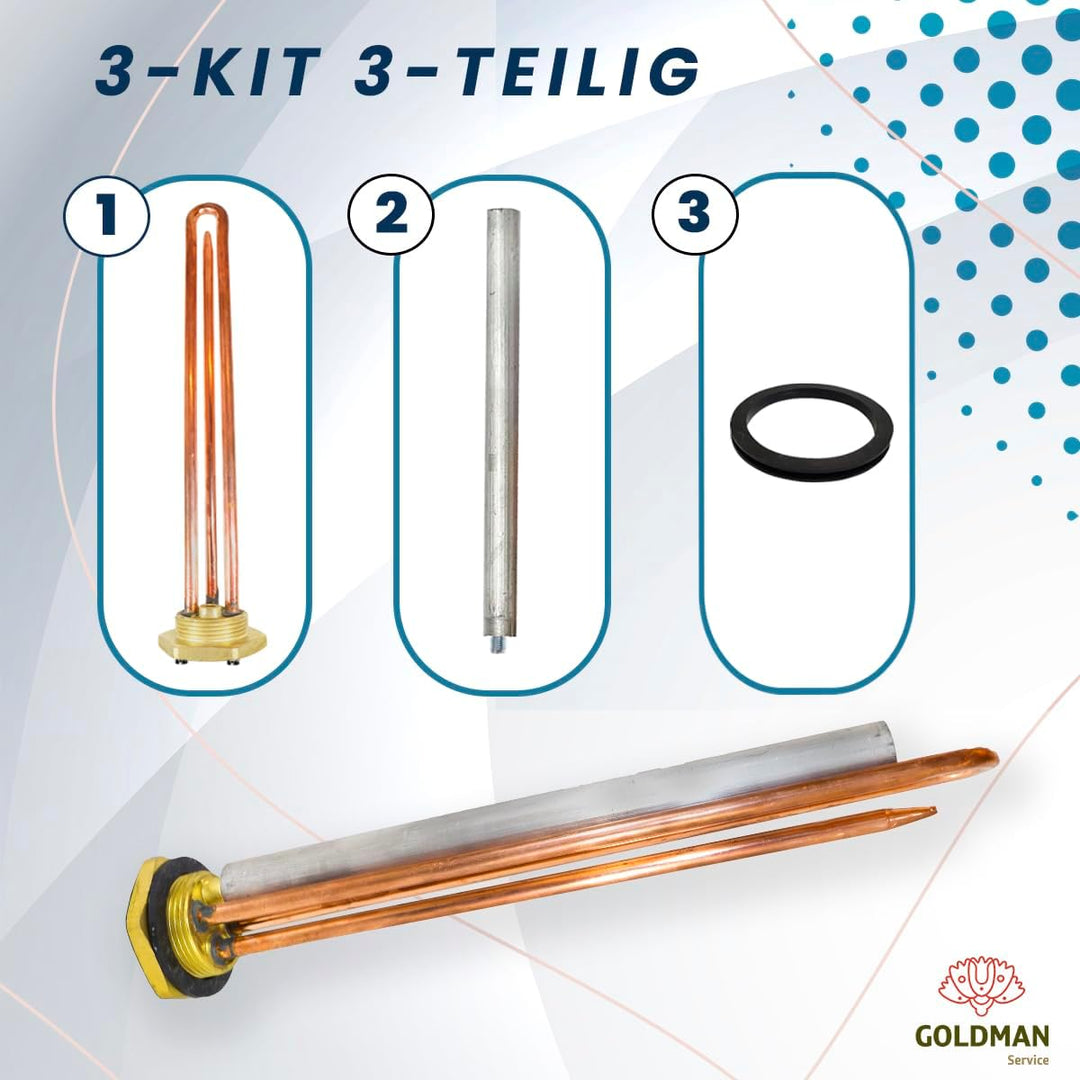 GOLDMAN SERVICE Heizkörper-Set für Elektro-Thermoskanne, Monoblock, mit Gewinde, 1¼ Zoll, Magnesium-