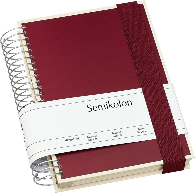 Semikolon 351555 Mucho Spiral-Notizbuch A5 15,7 x 21,7 cm, je 110 karierte, linierte, blanko Seiten,