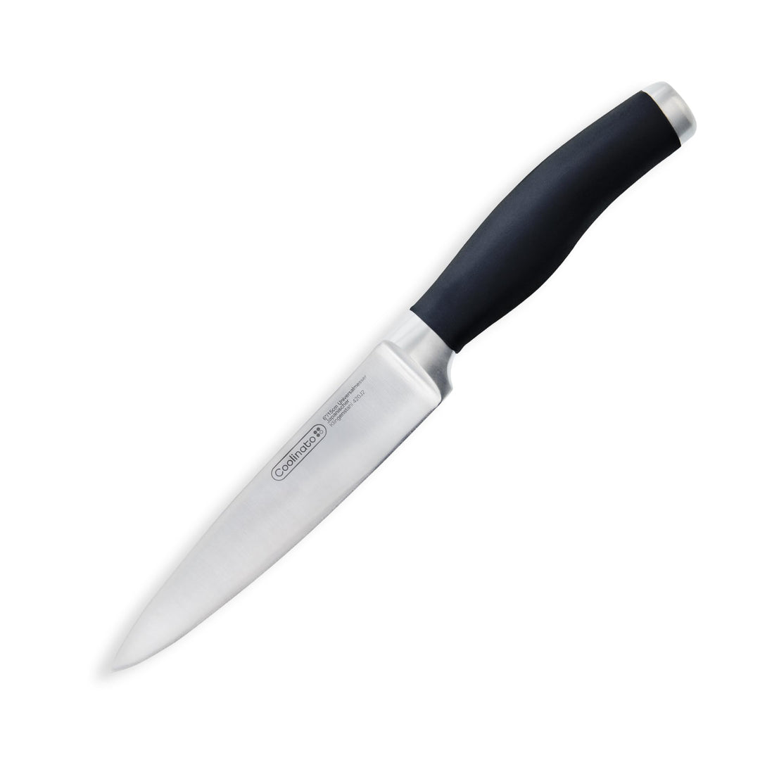 Profi Küchenmesser - Universalmesser 15cm, extrem scharf, Japanischer Klingenstahl, Soft Grip Griff,