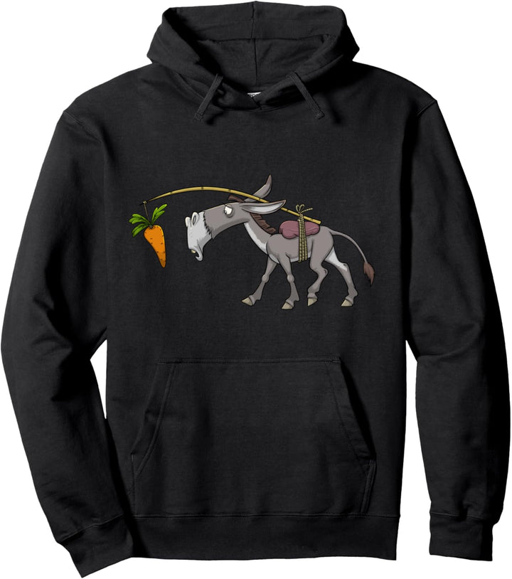 Lustig Niedlich Esel Maultier Karotte Möhre Tiere Tiermotiv Pullover Hoodie