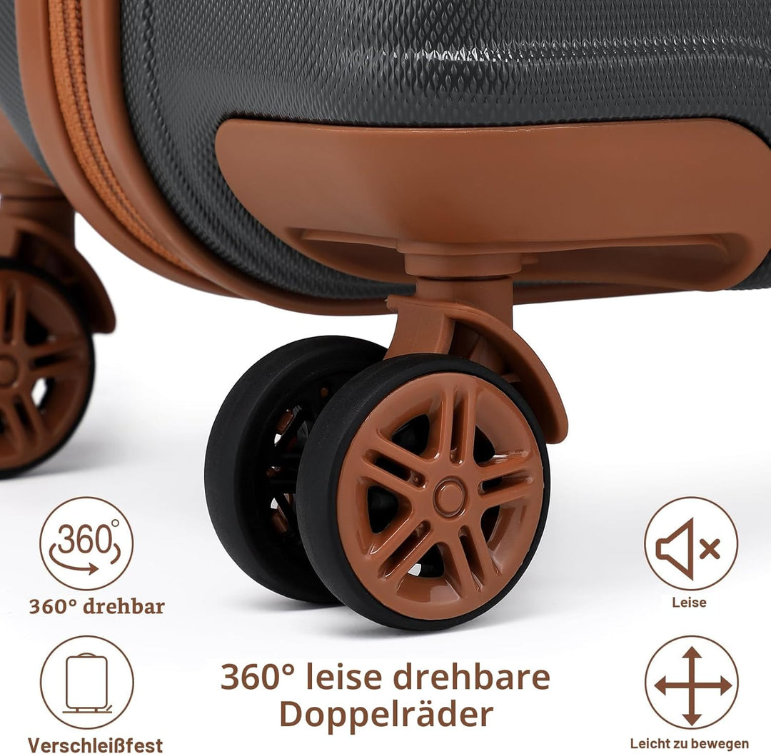 KONO Kofferset Reisekoffer Set Gepäcksets 6 Teilig, Koffer Set mit Beautycase Kosmetikkoffe mit Hand