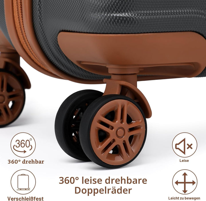 KONO Kofferset Reisekoffer Set Gepäcksets 6 Teilig, Koffer Set mit Beautycase Kosmetikkoffe mit Hand