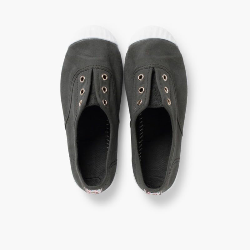 Pisamonas Leinwand-Sneakers Ohne Schnürsenkel Mit Gummispitze Anthrazit 21 EU, Anthrazit 21 EU