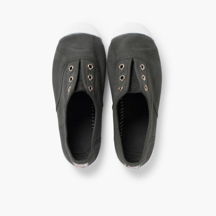 Pisamonas Leinwand-Sneakers Ohne Schnürsenkel Mit Gummispitze Anthrazit 21 EU, Anthrazit 21 EU