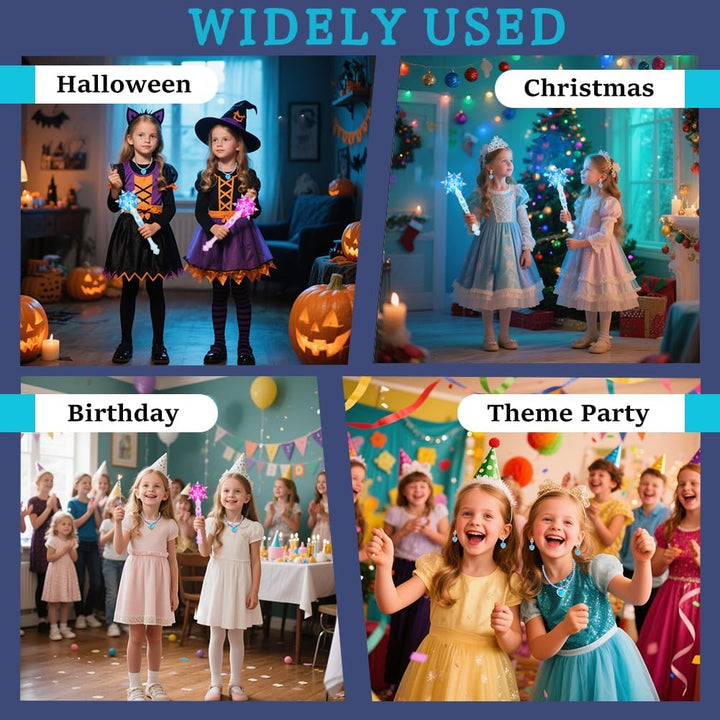 AUYAO Schneeflocke Leuchtend Zauberer Kinder Prinzessinnen Led Zauberstab Kind Magischer Zubehör Mäd