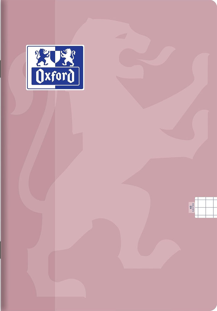 Oxford Touch Schulheft A6 Kladde 48 karierte Blätter mit Seitenrand, Optik Paper 90 g, Polypropylen