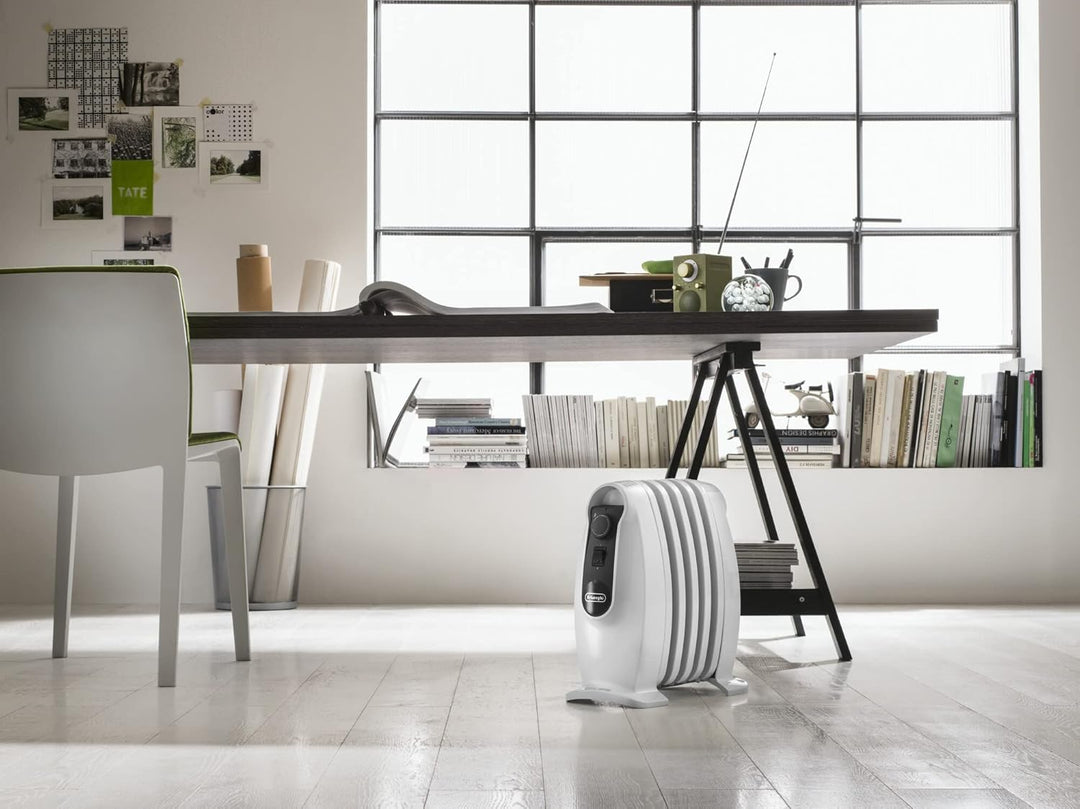 De'Longhi TRNS0808.M Ölradiator, kompakter mobiler Heizkörper Nano, weiss 800W, 800W