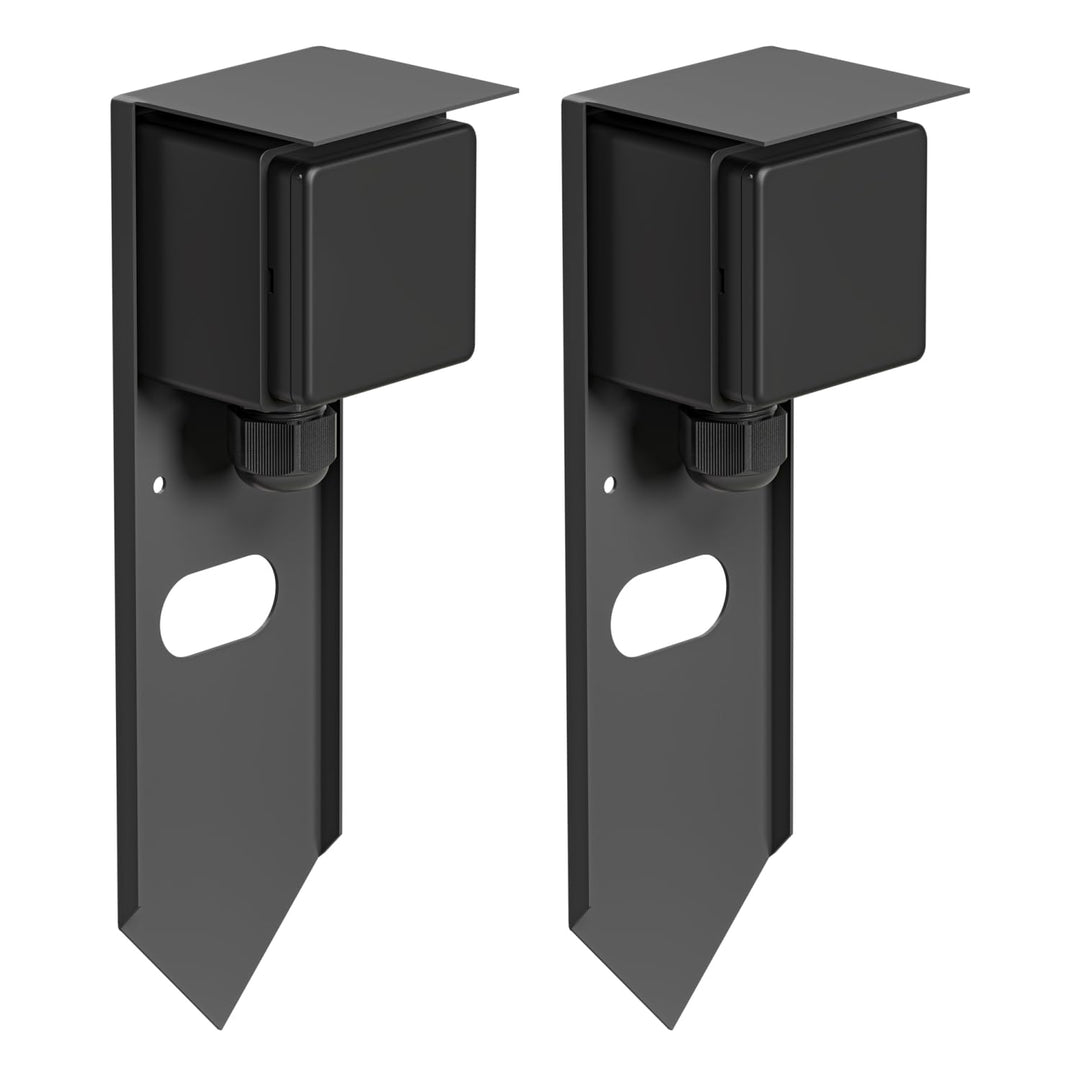 ledscom.de 2 Stück Garten Steckdosensäule PIWI mit Erdspiess für aussen, IP44, 1-Fach, Edelstahl, an