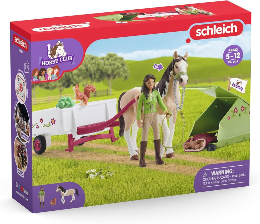 schleich 42533 HORSE CLUB Sarahs Campingausflug, 23 Teile Spielset mit schleich Pferde Figur, vollbe