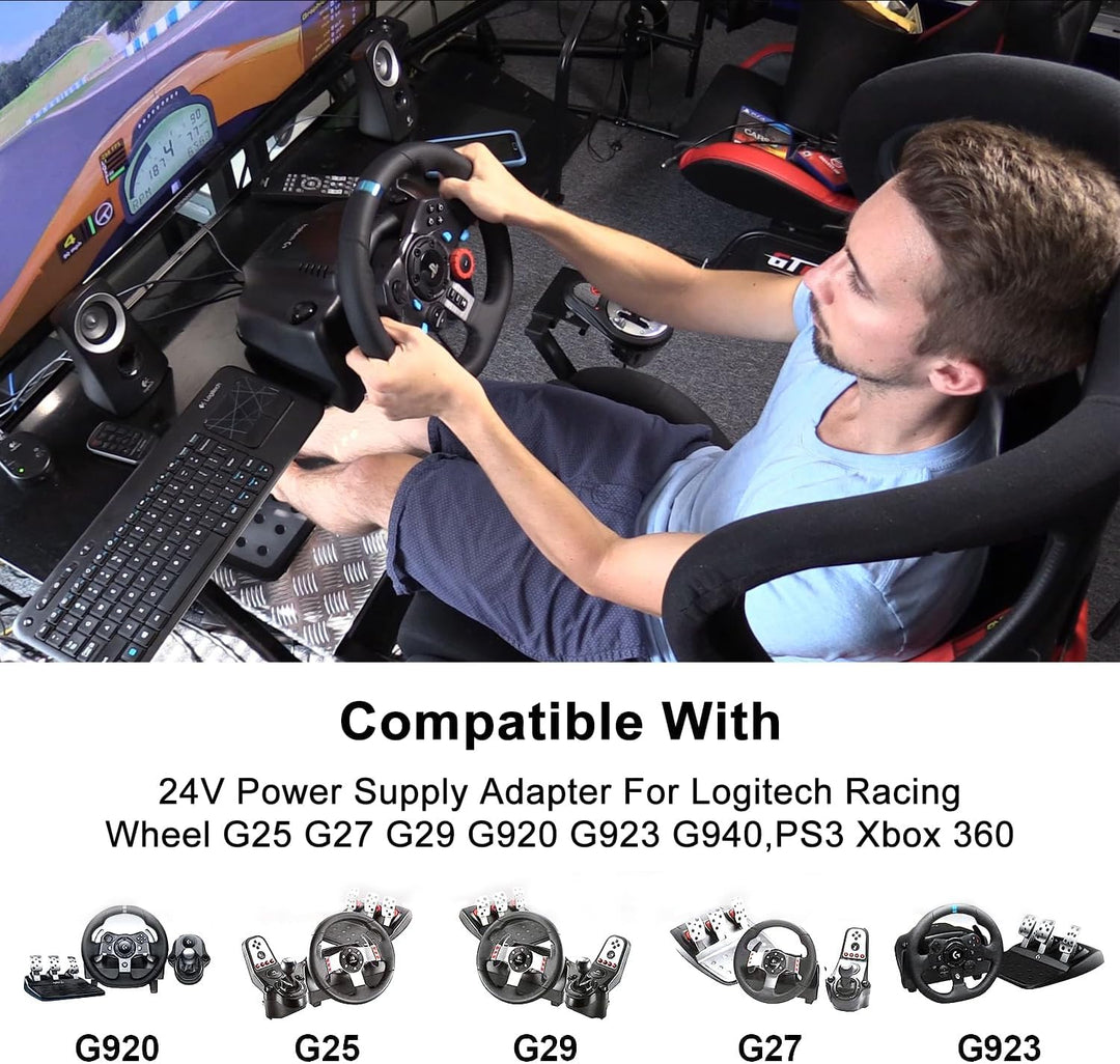 TAIFU 24V Netzteil für Logitech G923 G29 GT Driving Force Pro G25 G27 G940 PS3 Xbox 360 Lenkrad, Dru