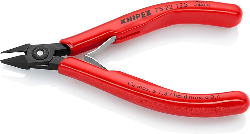 Knipex Elektronik-Seitenschneider brüniert, mit Kunststoff-Hüllen 125 mm 75 22 125