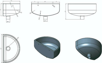 Varile Premium-Set Waschbecken aus Kunststoff für Garten & Keller inkl. Abflusssieb-Haarsieb aus Kun