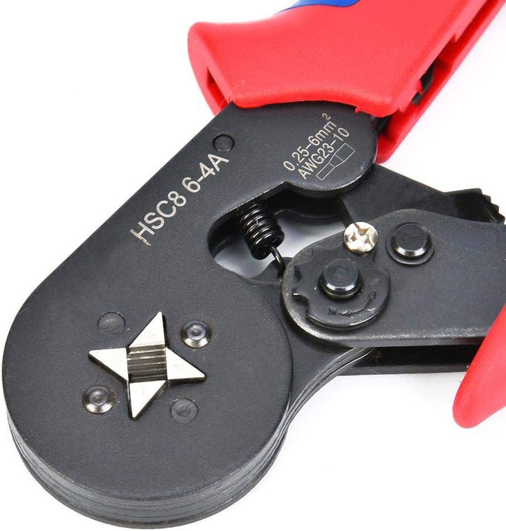 Crimperzange, HSC8 6-4A Selbsteinstellende Ratsche Crimperratschen-Crimpzange 0,25~10 mm² AWG23-10