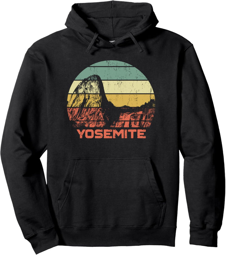 Vintage retro sunset camping Yosemite souvenir Pullover Hoodie