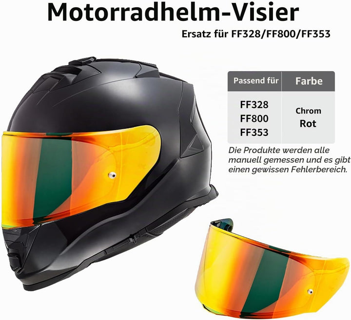JQF Gear Helmvisier,Motorradhelm Visier für FF800/FF353/FF328,Motorrad Windschutz Helm Objektiv Visi