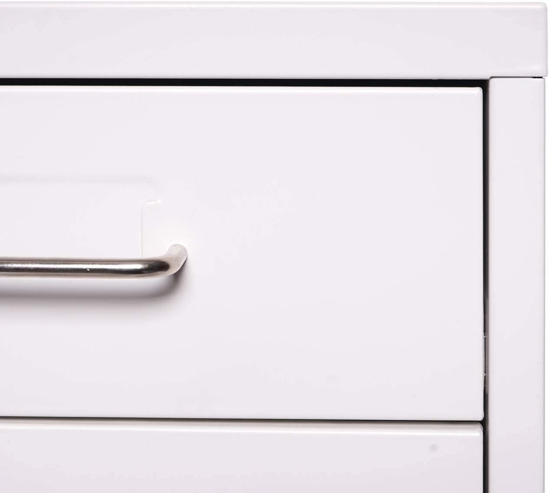 PROREGAL Rollcontainer Housten HxBxT 48x28x41cm 4 Schubladen Weiss Schubladenschrank Stahlschrank Bü