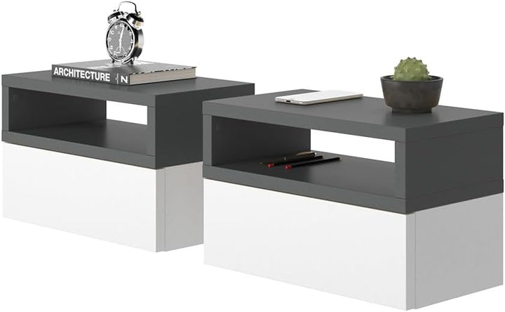 Vicco Nachttisch Urbano, Anthrazit, 45 x 28 cm 2er Set Anthrazit 2er Set, Anthrazit 2er Set