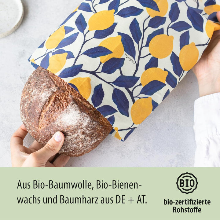 little bee fresh Bio-Bienenwachstuch grosser Beutel aus Deutschland - hält Lebensmittel natürlich, s