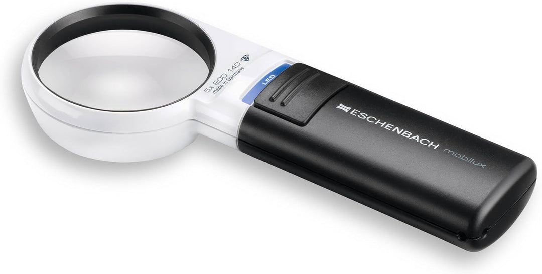Eschenbach Optik Lupe Handlupe mit LED-Beleuchtung mobiluxLED Vergrösserung: 5X Linsengrösse: (Ø) 58