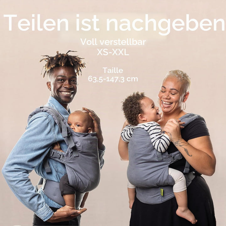 Boba X Babytrage Neugeborene ab Geburt - 2 Tragepositionen Mit Blick zum Baby und als Rucksack Kinde
