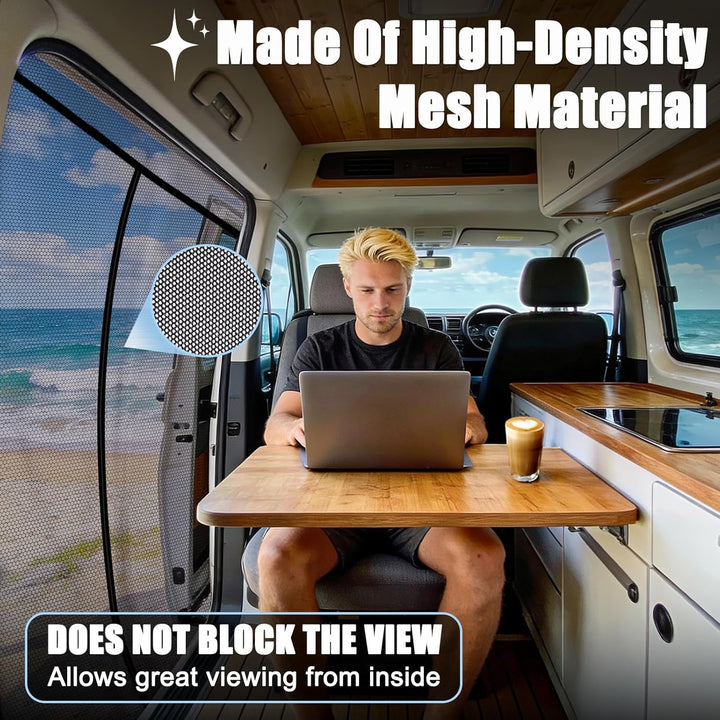 Moskitonetz Magnetisch für VW T5 T6 Schiebetür | Insektennetz & Fliegengitter mit Schattennetz | Son