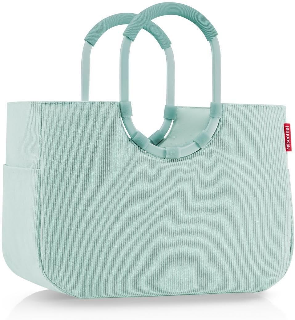 reisenthel loopshopper L cord mint – Stabile Tasche mit praktischen Fächern aus recycelten PET-Flasc